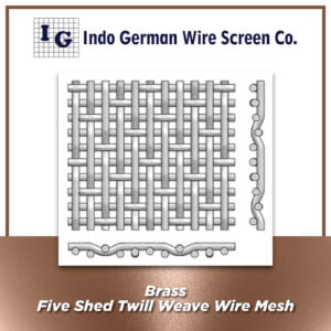 Brass Five Shed Twill Weave Wire Mesh